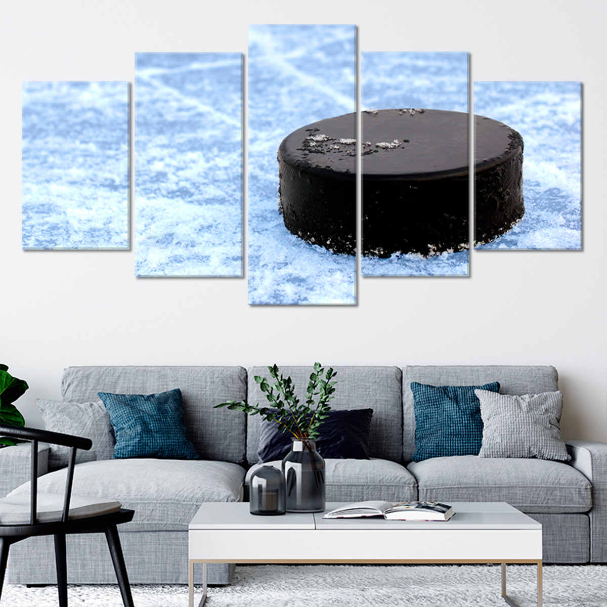 Black Hockey Puck Canvas Wall Art-Stunning Canvas Prints