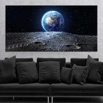 Earth Seen From The Moon Canvas Wall Art