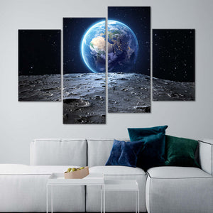 Earth Seen From The Moon Canvas Wall Art