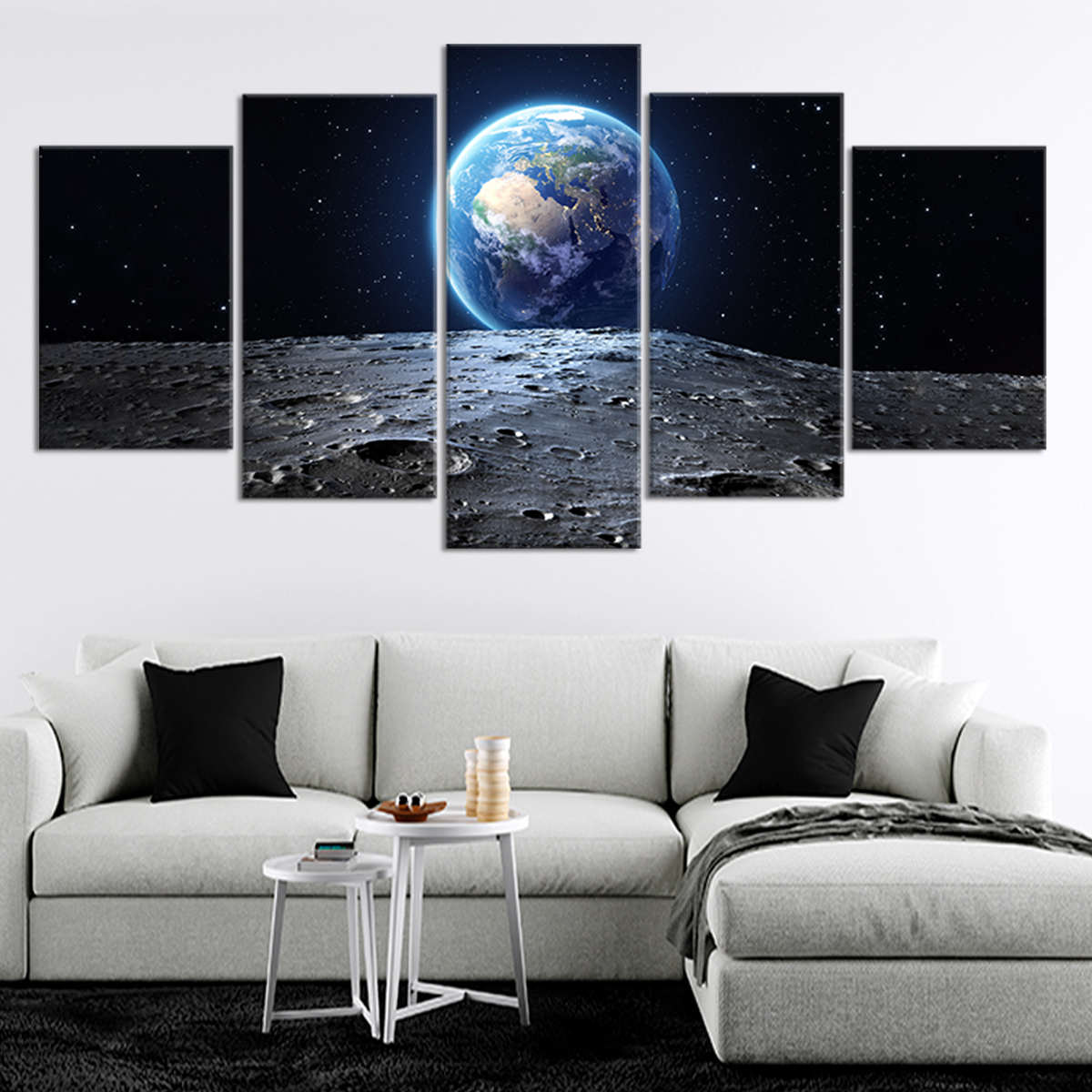 Earth Seen From The Moon Canvas Wall Art