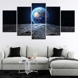 Earth Seen From The Moon Canvas Wall Art