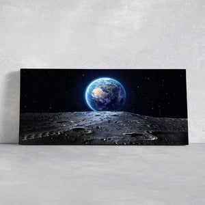 Earth From Moon Wall Art Canvas Print