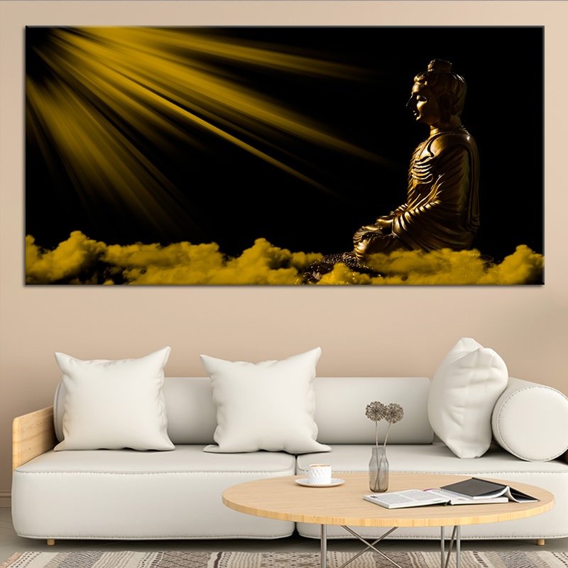 Buddha Sun Rays Canvas Wall Art