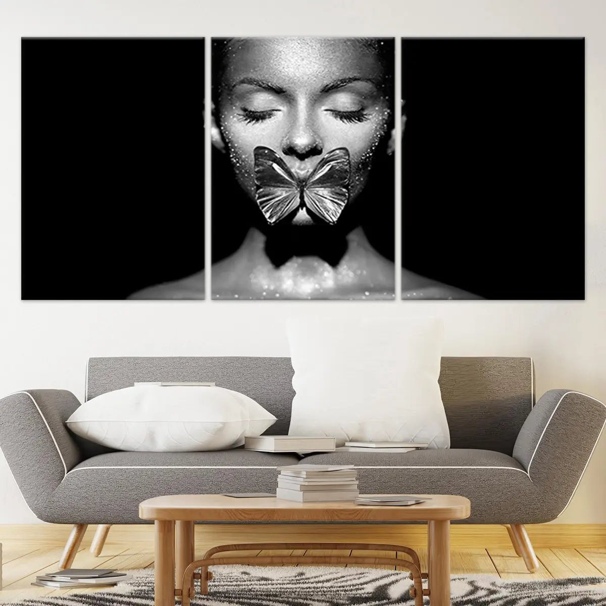 Butterfly On Lips Wall Art Canvas Print-Stunning Canvas Prints