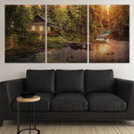 Cabin By The River Wall Art-Stunning Canvas Prints