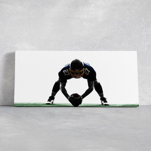 Football Player Stance Wall Art Canvas Print-Stunning Canvas Prints