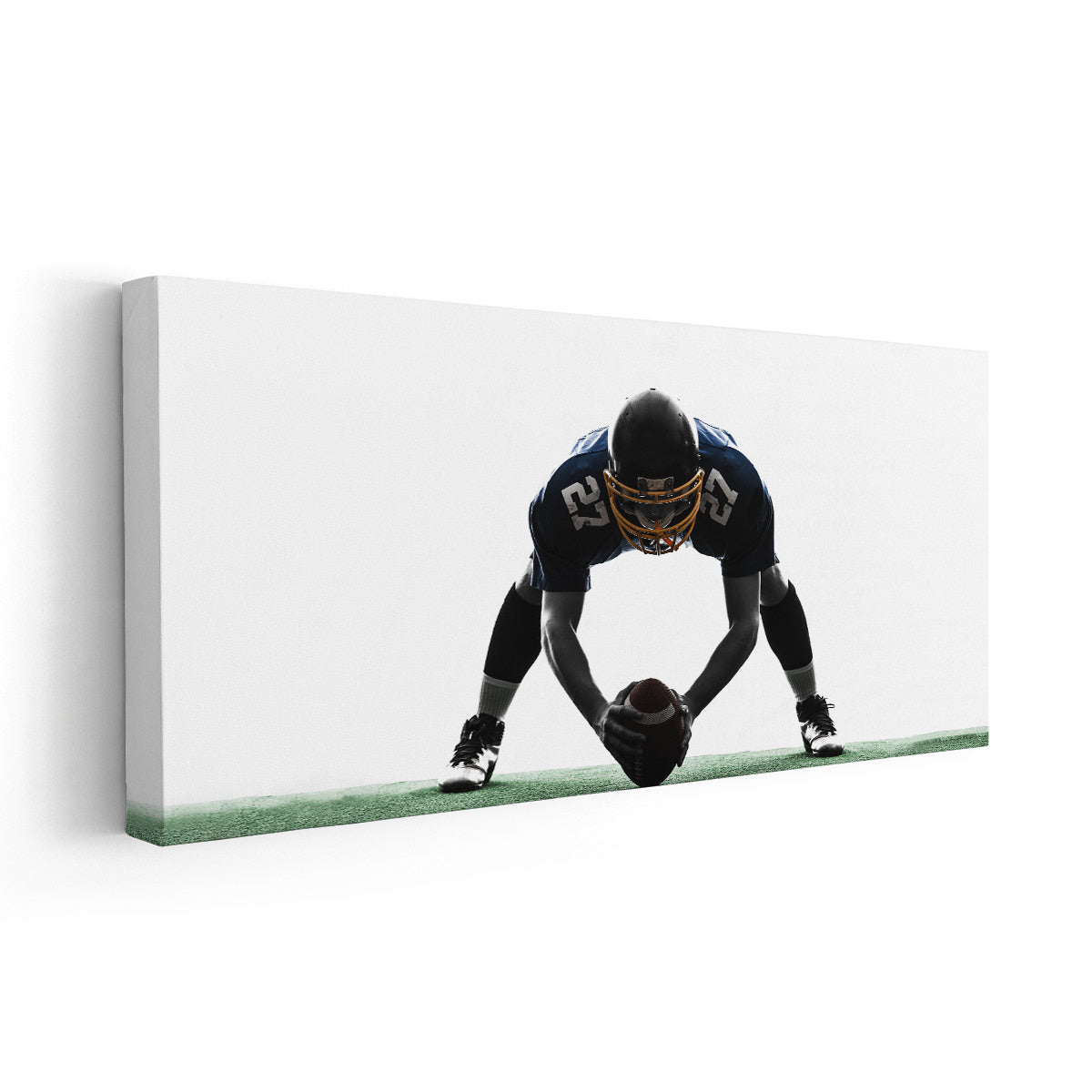 Football Player Stance Canvas Wall Art