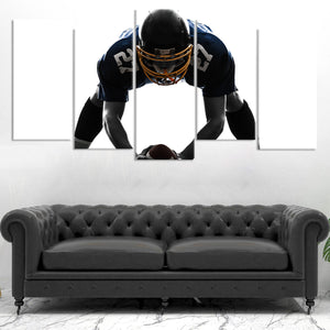 Football Player Stance Wall Art Canvas Print-Stunning Canvas Prints