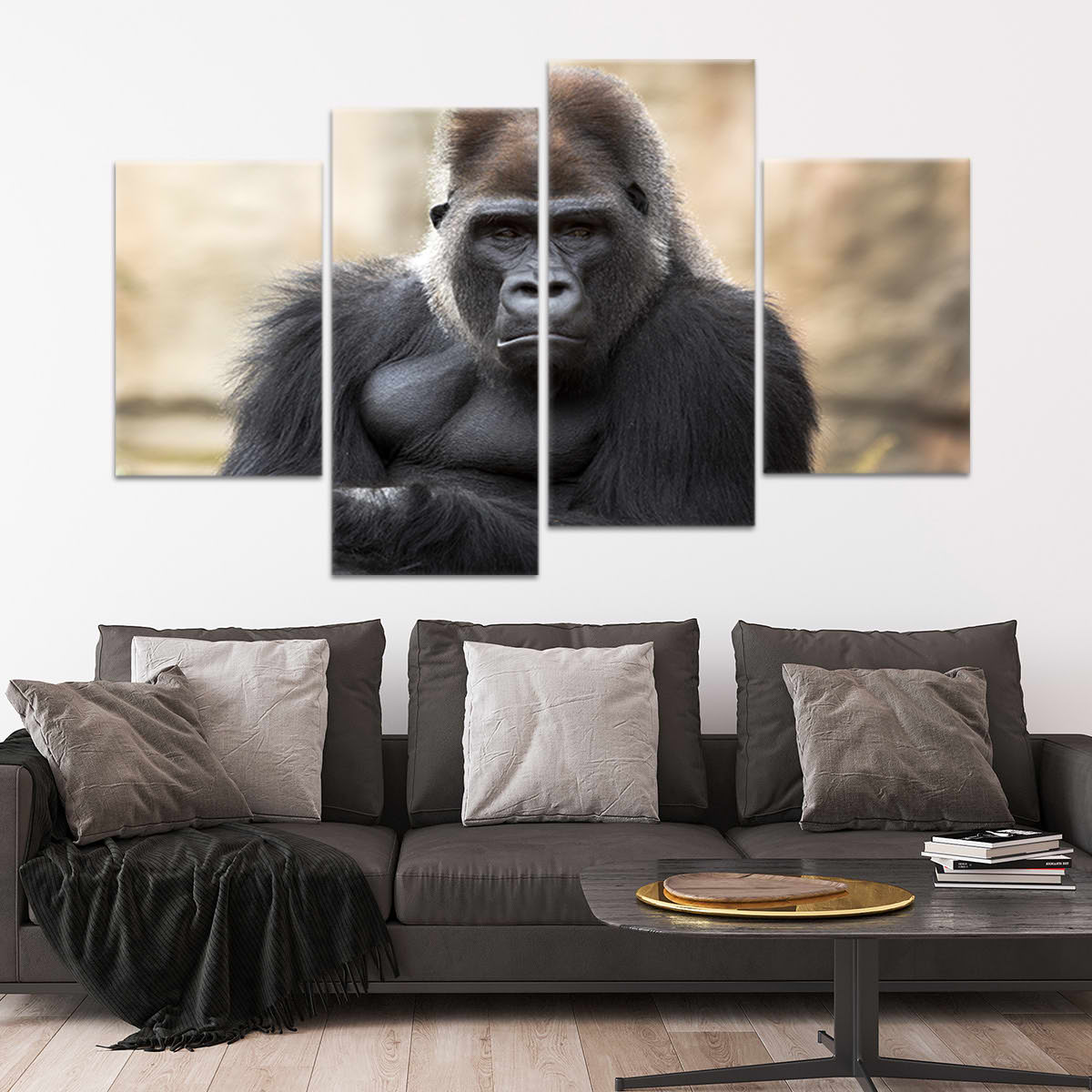 Silver Back Gorilla Wall Art Canvas-Stunning Canvas Prints