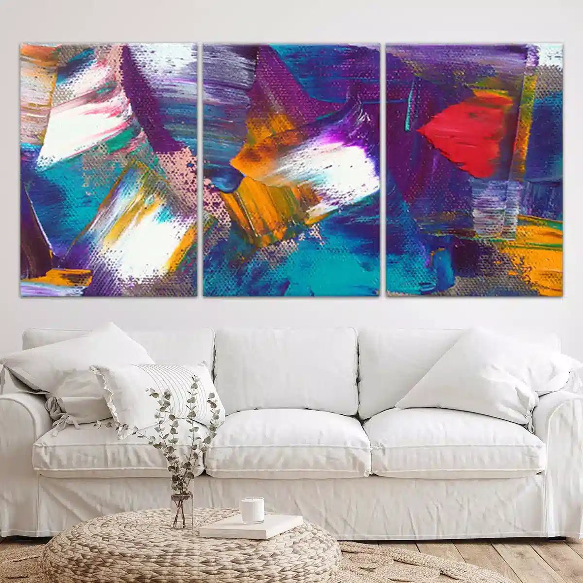 Large Colorful Abstract Strokes Wall Art For Living Room Wall-Stunning Canvas Prints