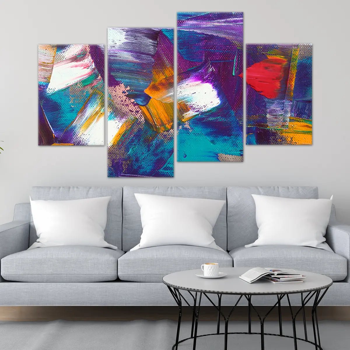 Large Colorful Abstract Strokes Wall Art For Living Room Wall-Stunning Canvas Prints