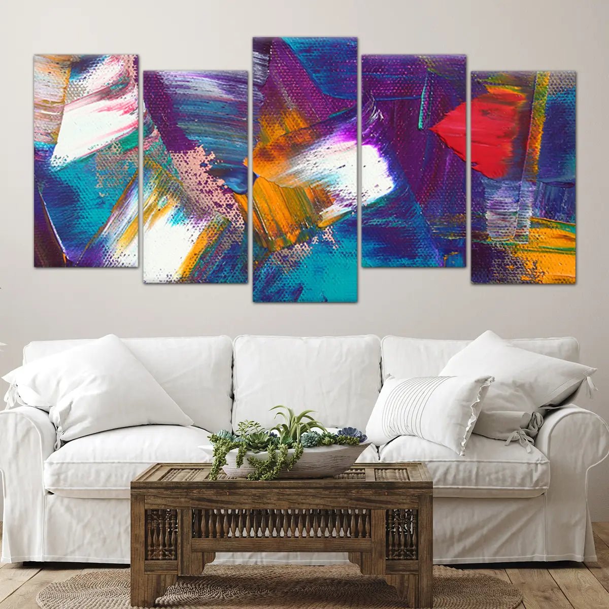 Large Colorful Abstract Strokes Wall Art For Living Room Wall-Stunning Canvas Prints
