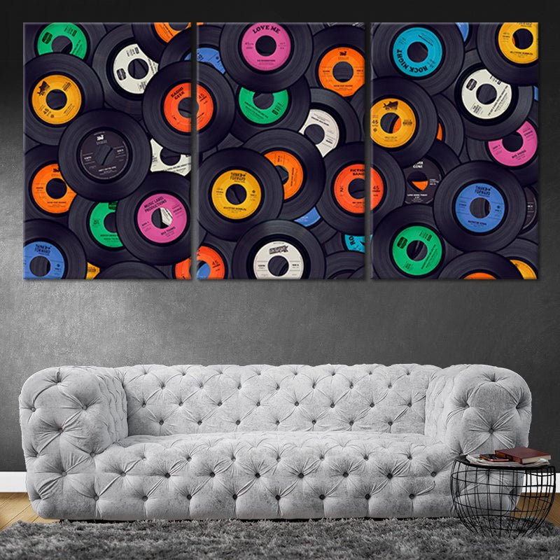 Colorful Vinyl Records Wall Art Canvas Print-Stunning Canvas Prints