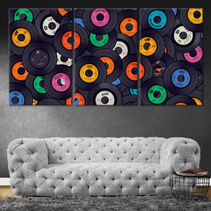 Colorful Vinyl Records Wall Art Canvas Print-Stunning Canvas Prints