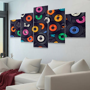 Colorful Vinyl Records Wall Art Canvas Print-Stunning Canvas Prints