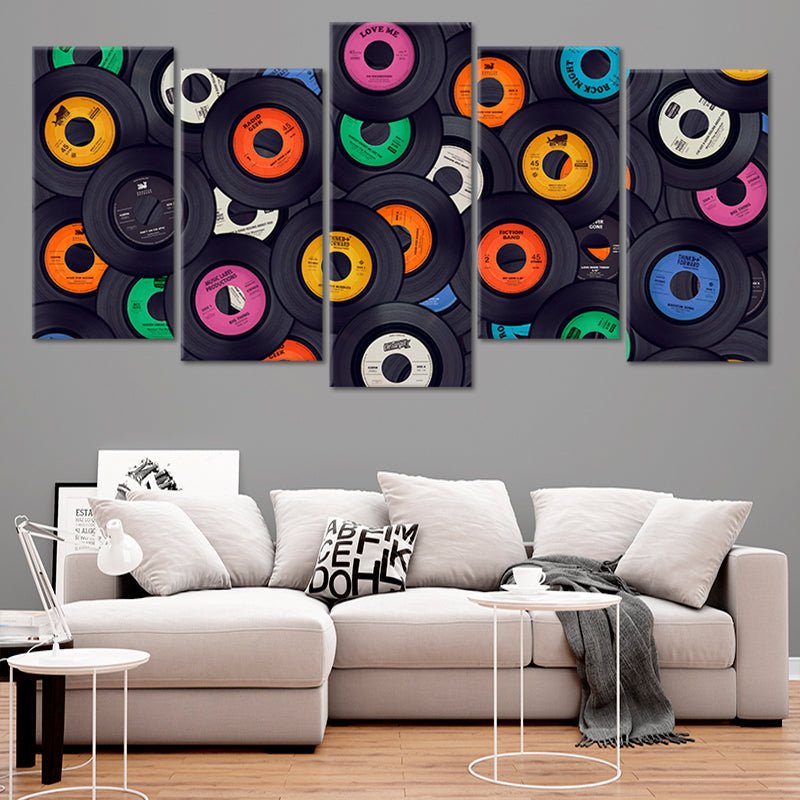 Colorful Vinyl Records Wall Art Canvas Print-Stunning Canvas Prints