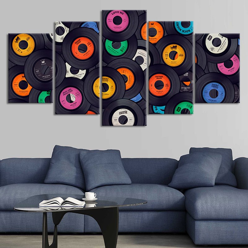 Colorful Vinyl Records Wall Art Canvas Print-Stunning Canvas Prints