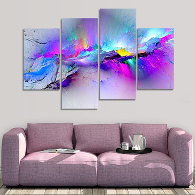Abstract Colorful Fancy Paint 4 piece canvas set