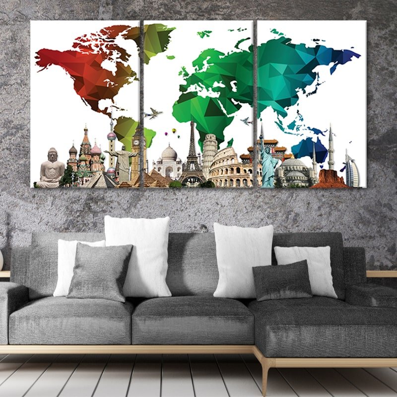 Colorful World Map Wall Art-Stunning Canvas Prints