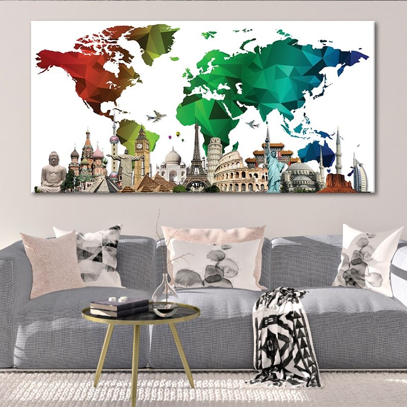 Colorful World Map Wall Art-Stunning Canvas Prints
