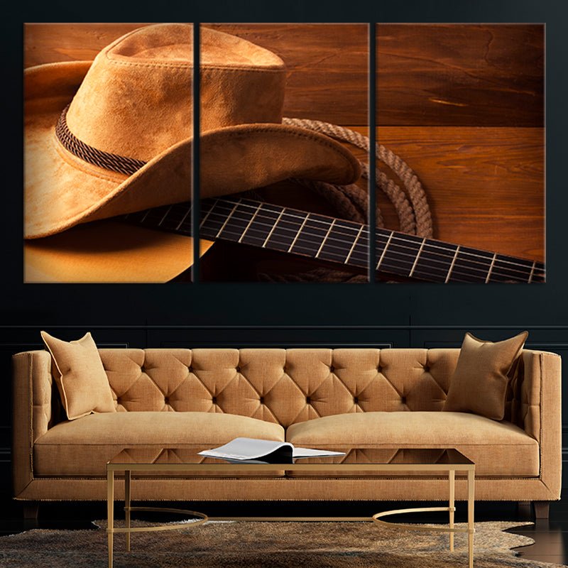 Country Muisc Multi Panel Canvas Wall Art 3 pieces