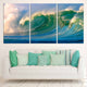 Dynamic ocean wave canvas art with high-definition surf photography.