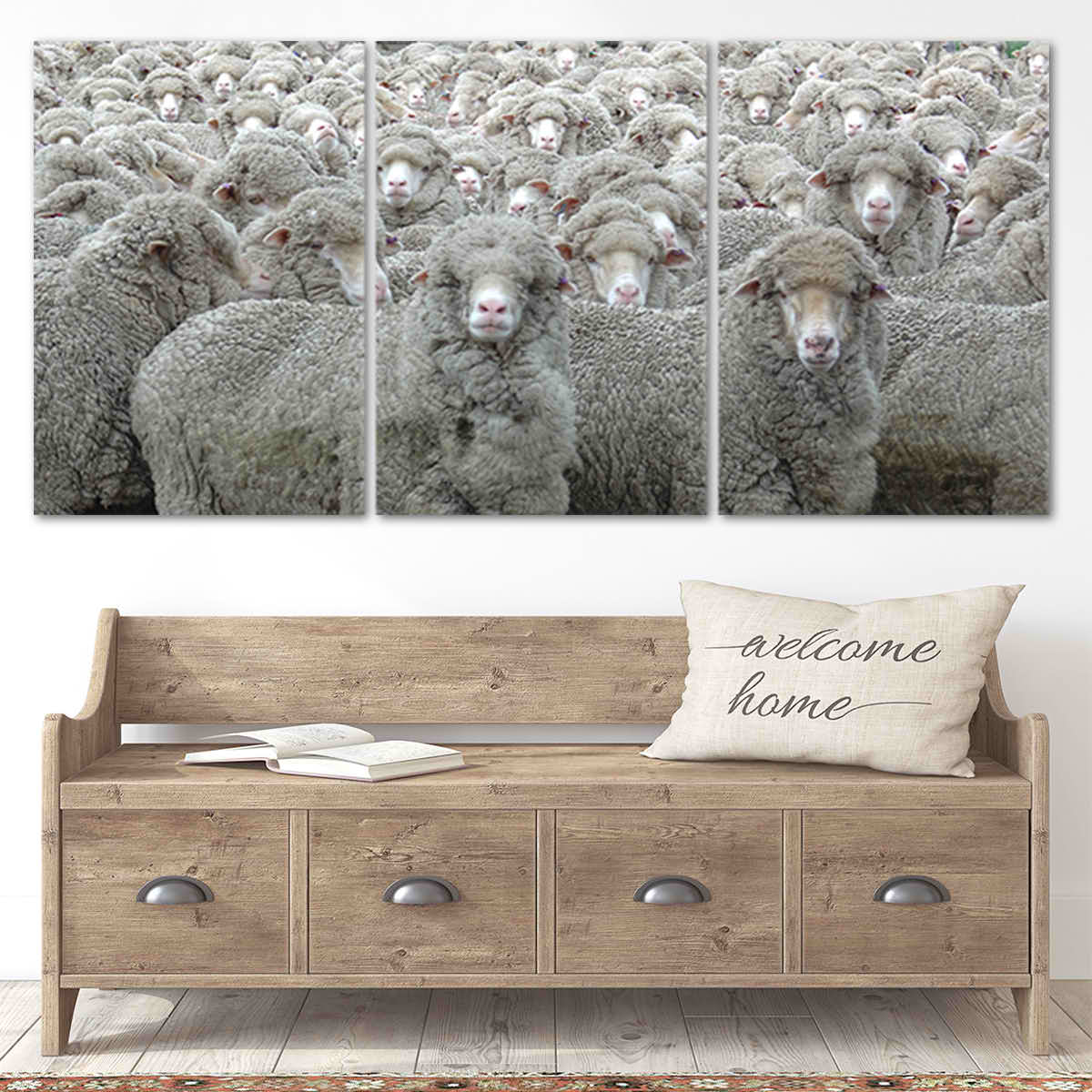 Flock Of Sheep Wall Art Canvas-Stunning Canvas Prints