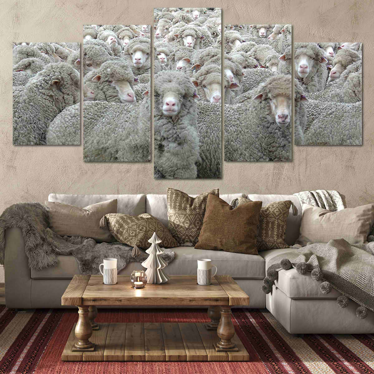 Flock Of Sheep Wall Art Canvas-Stunning Canvas Prints