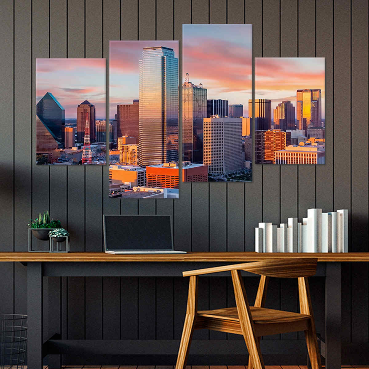 Dallas Skyline At Sunset Wall Art Canvas-Stunning Canvas Prints