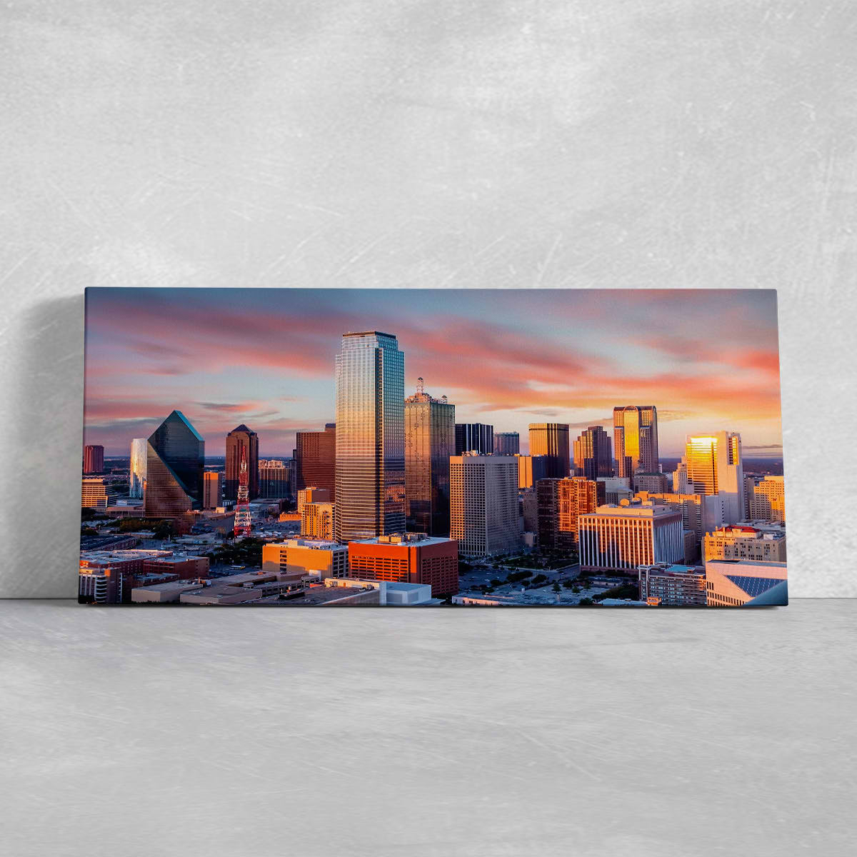 Dallas Skyline At Sunset Wall Art Canvas-Stunning Canvas Prints