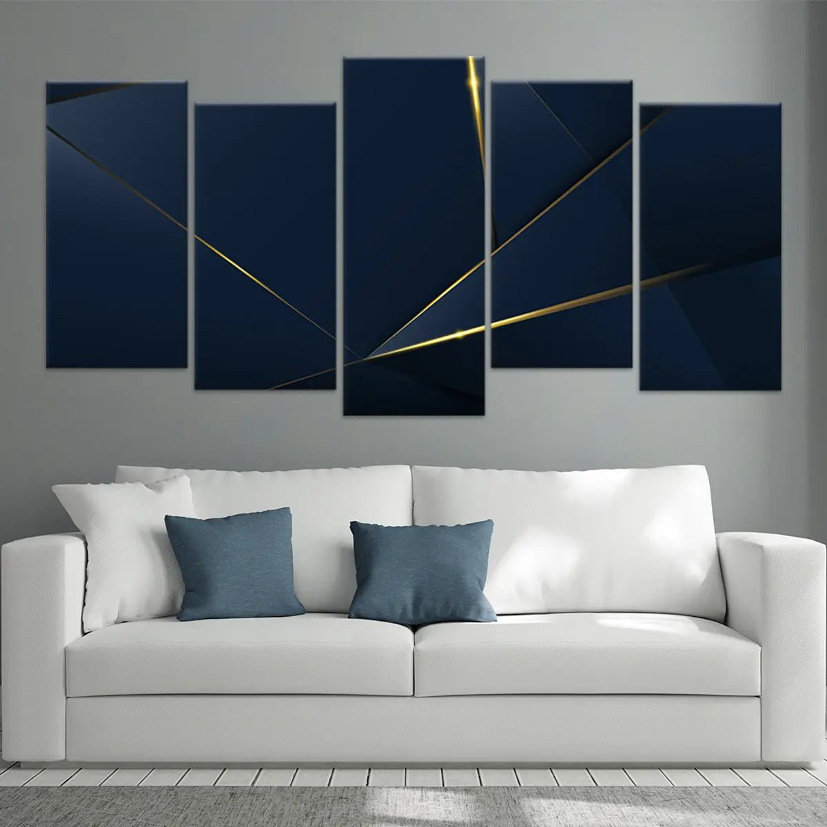 Dark Blue Luxury Geometric Wall Art-Stunning Canvas Prints