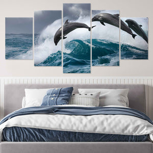 Leaping Dolphins Wall Art Canvas-Stunning Canvas Prints