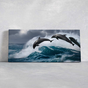 Leaping Dolphins Wall Art Canvas-Stunning Canvas Prints
