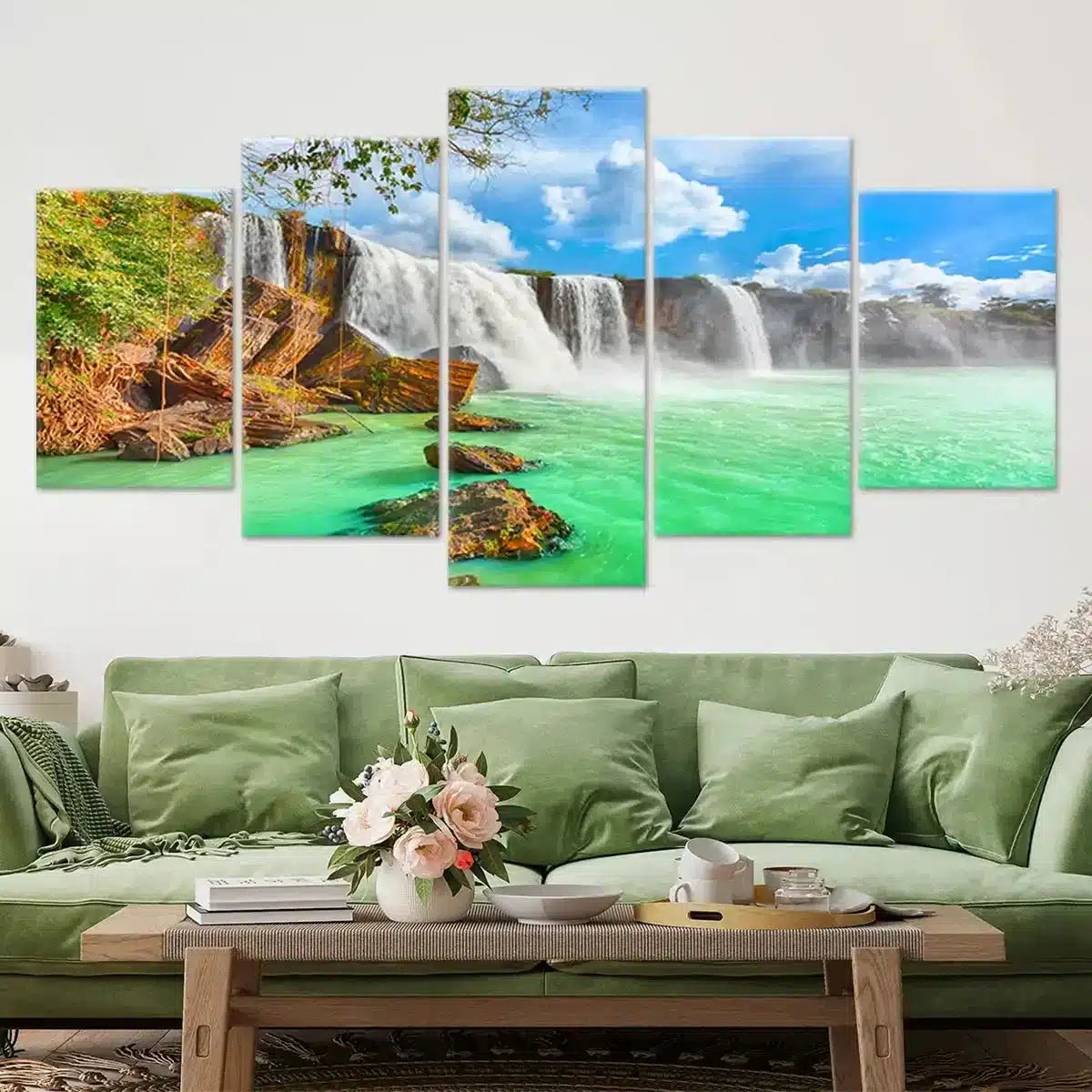 Beautiful Green Waterfall Wall Art Canvas-Stunning Canvas Prints