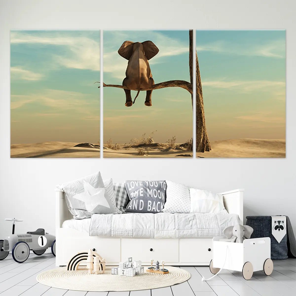 Elephant On A Tree Wall Art Canvas-Stunning Canvas Prints