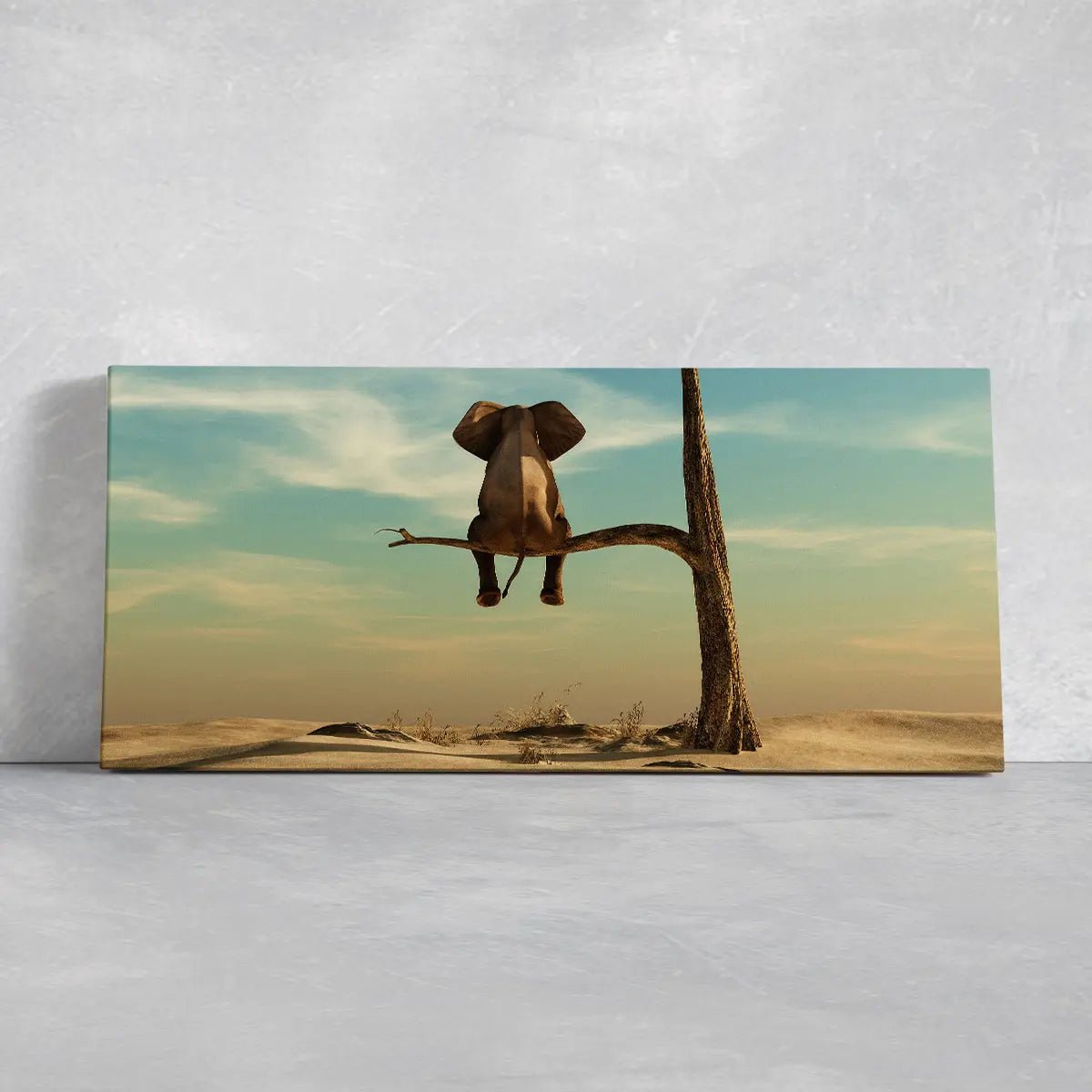 Elephant On A Tree Wall Art Canvas-Stunning Canvas Prints