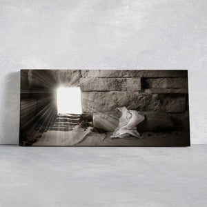 Empty Tomb Painting,Religious canvas wall art, Jesus Christ paintings, framed religious art, Christian artwork on canvas, spiritual pictures for wall.