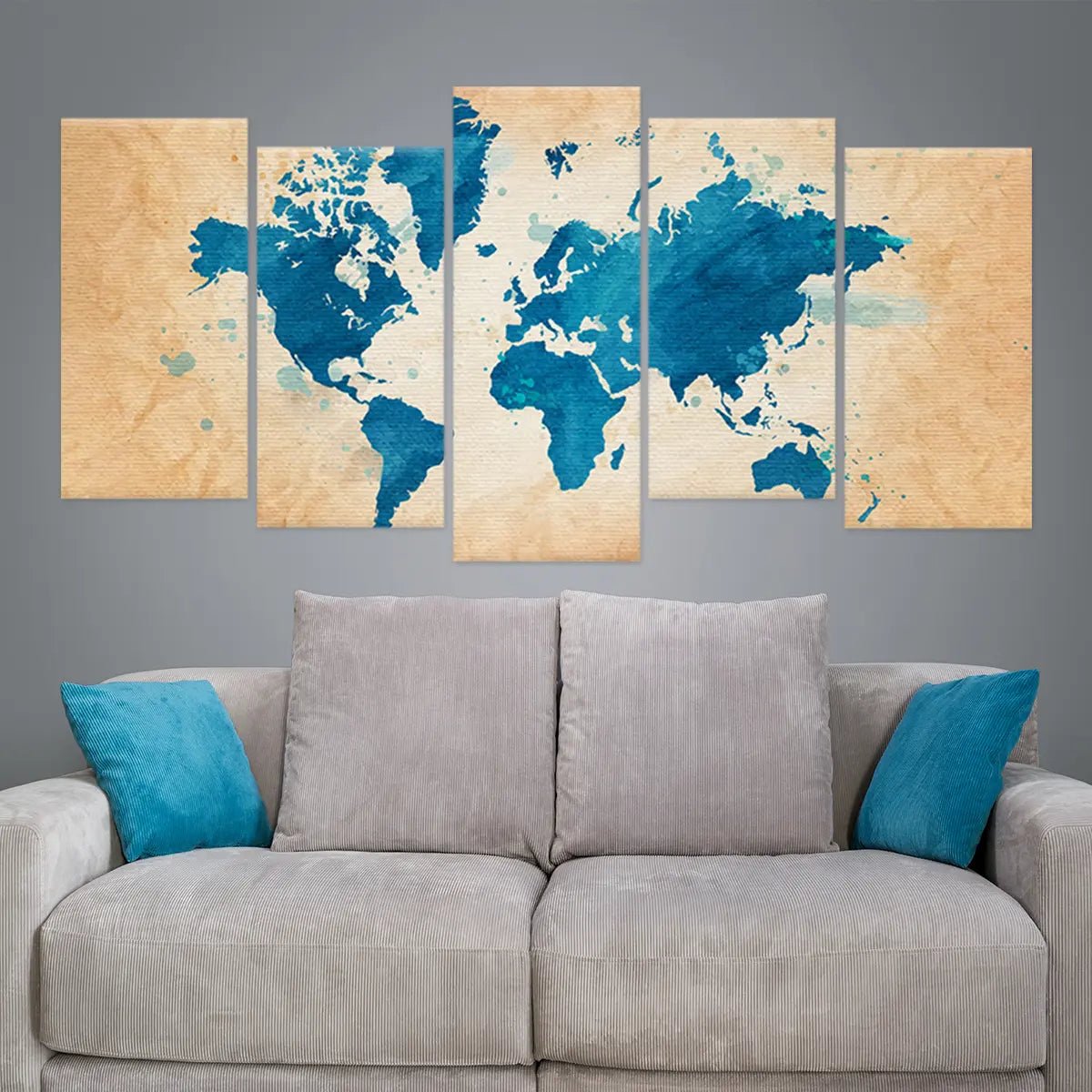 World Travel Map Wall Art Canvas Print-Stunning Canvas Prints