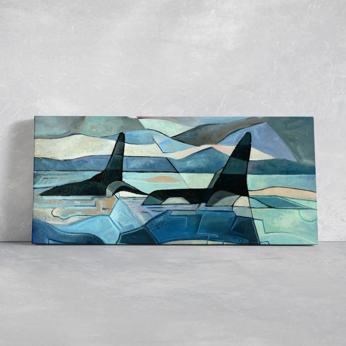 Geometric Orca Whales Wall Art Canvas-Stunning Canvas Prints