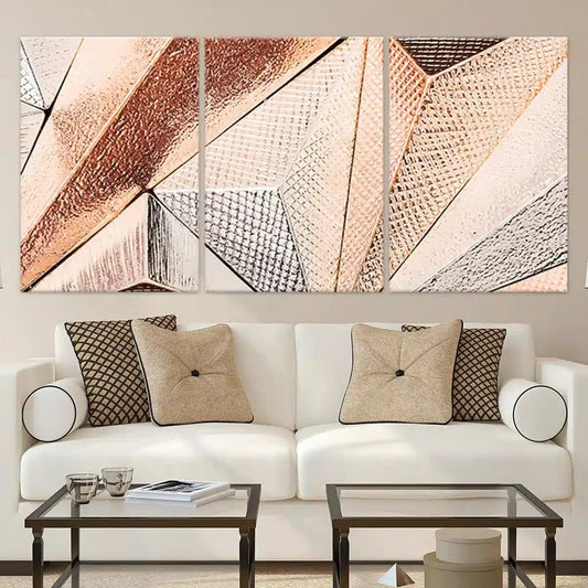 Geometric Copper Mosaic Wall Art Canvas Print-Stunning Canvas Prints