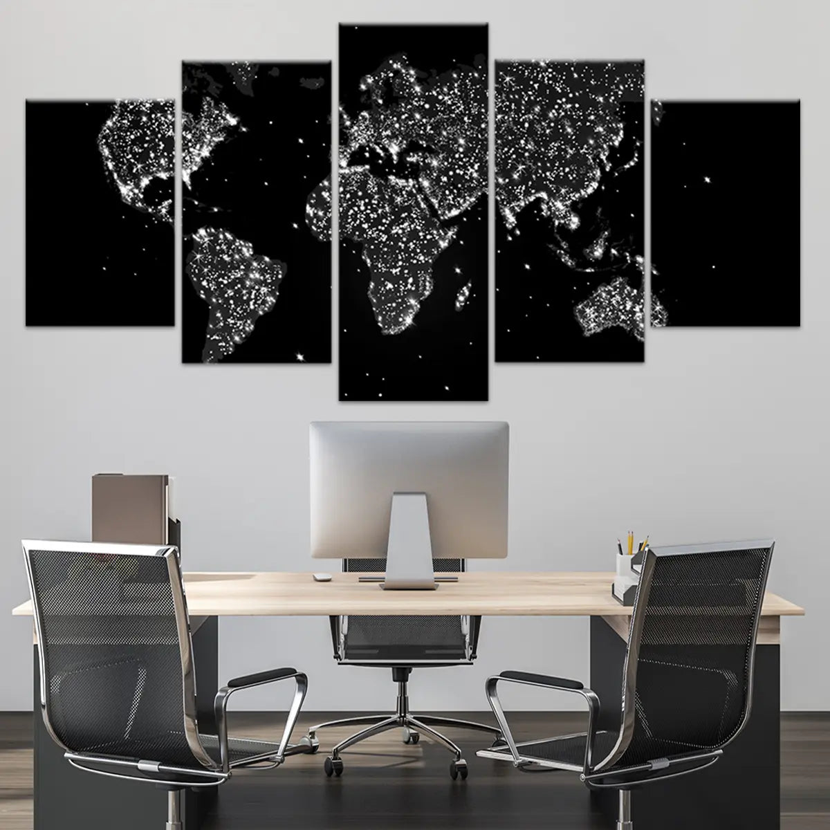 Night Lights World Map Wall Art-Stunning Canvas Prints
