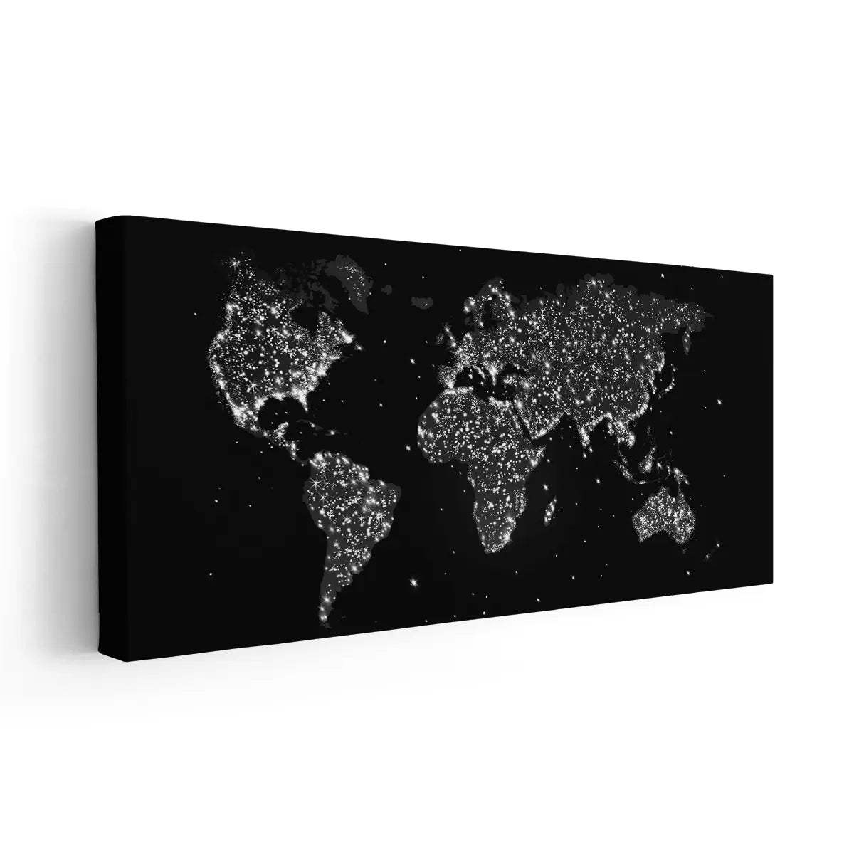 Glowing Dots World Map Wall Art-Stunning Canvas Prints