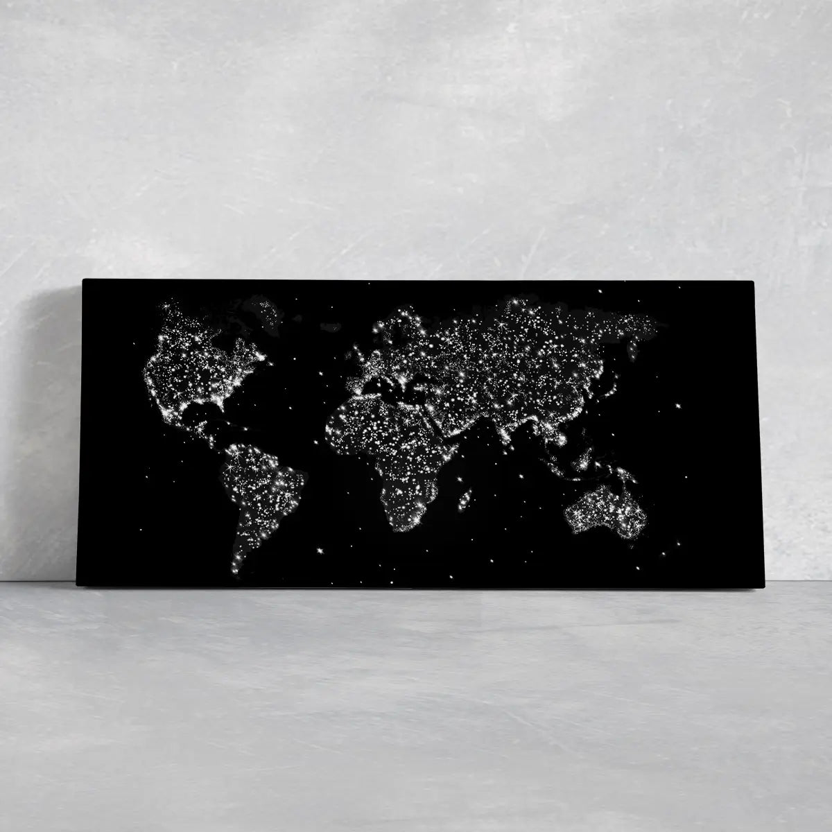 Night Lights World Map Wall Art-Stunning Canvas Prints