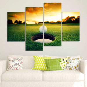 Sunset Golf Ball Wall Art Canvas Print-Stunning Canvas Prints