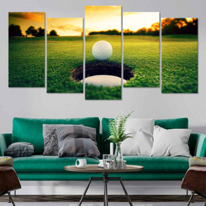 Sunset Golf Ball Wall Art Canvas Print-Stunning Canvas Prints