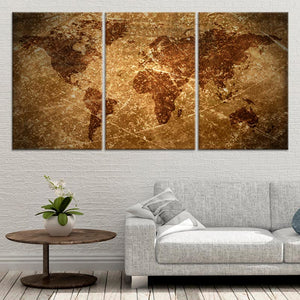 Grunge Vintage World Map Wall Art-Stunning Canvas Prints