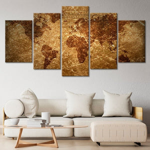 Grunge Vintage World Map Wall Art-Stunning Canvas Prints