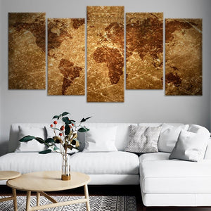 Grunge Vintage World Map Wall Art-Stunning Canvas Prints