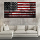 Grunge American flag on steel background Canvas Wall Art Set