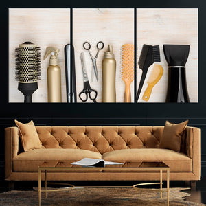 Hairdresser Tools Multi Panel Canvas Wall Art-Stunning Canvas Prints